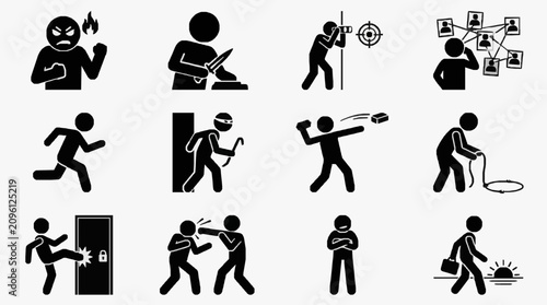 Bild auf Leinwand Illustrated Emergency Response Actions.