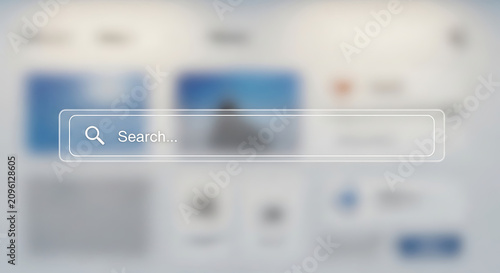 Search icon with text field on blurred background digital interface element illustration magnifying glass