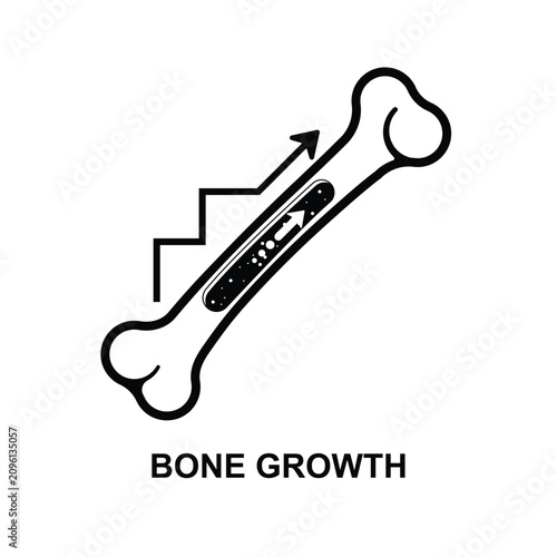 Bone growth icon isolated on background vector illustration.