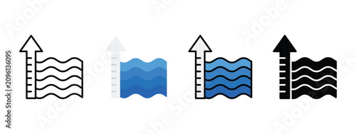 Sea Level Rise Impact Icon for Coastal Planning and Climate Adaptation