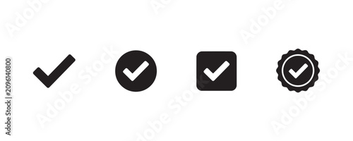 Foto Minimal Check Mark Symbol for Completed Tasks, Confirmation and User Interface D