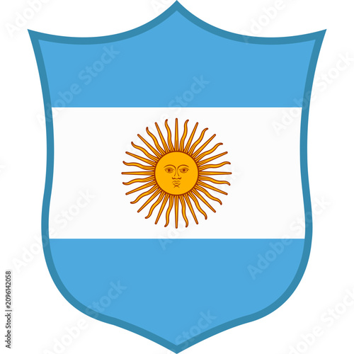 Billede på lærred Argentina Football Shield Flag Vector Illustration