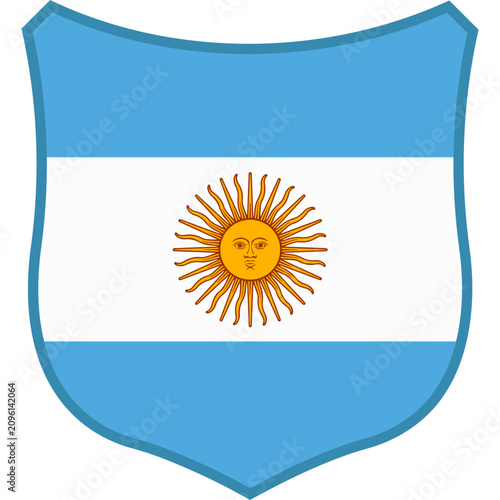 Vászonkép Argentina Football Shield Flag Vector Illustration