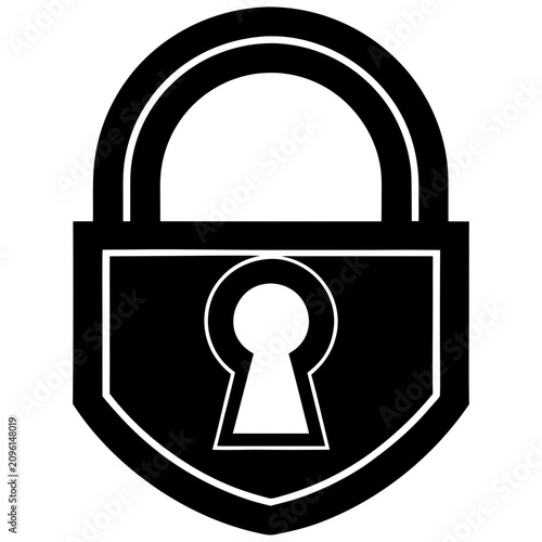Modern security lock icon suitable for data privacy, network protection, and business technology graphics.