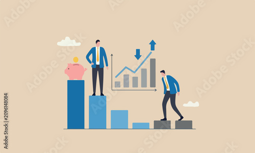 Фотография Business competitio, achievement concept, business people compete on performance