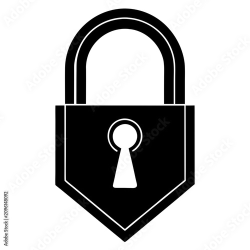 Lock icon vector on white background perfect for cybersecurity, data protection, and secure login interface design.