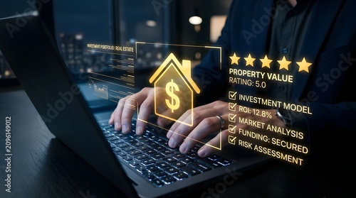 Real estate investment technology digital platform for property valuation roi analysis and secure funding solutions