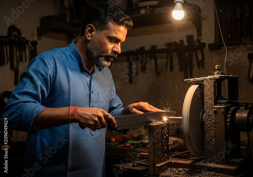 Skilled technician operating heavy industrial machinery.