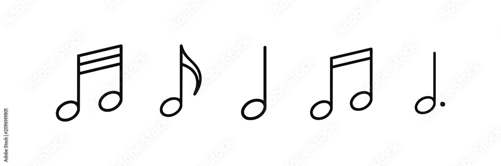 Fototapeta premium Music notes icon set. Musical key symbols. Music notes symbol vector illustration