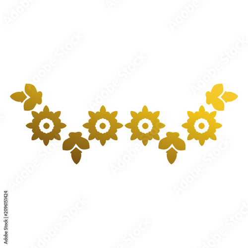 Decorative Gold Flower Border Design
