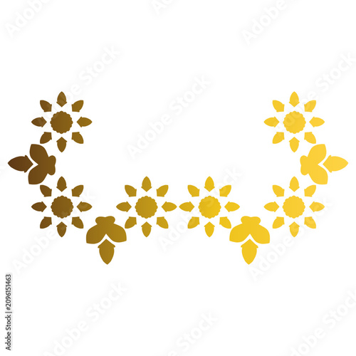 Decorative Gold Flower Border Design