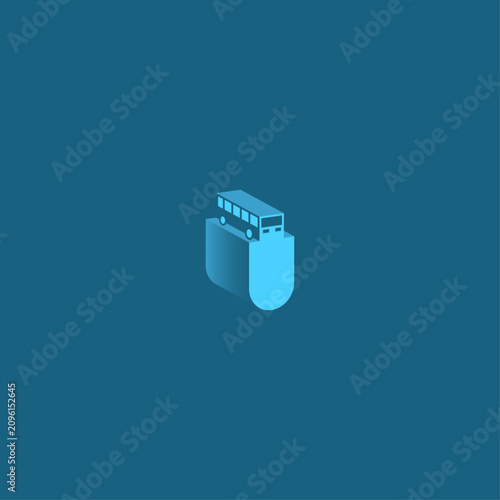 USB bus volumetric image logo.