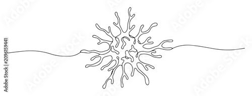 Obraz na płótnie biological neuron with branching dendrites illustration