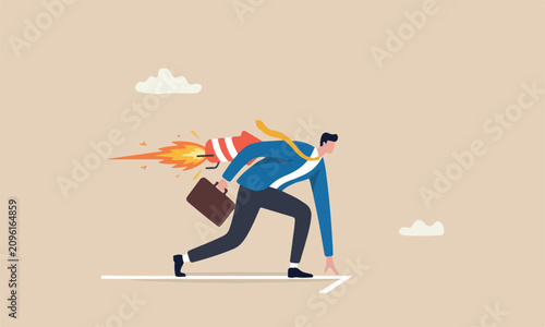 Tableau sur toile Advantage to boost fast career or business to win competition, motivation, agili