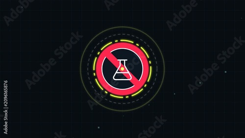 No Chemicals Futuristic Prohibition Sign Animation