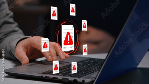 Quadro su tela Data breach or information leak due to insider threats or unauthorized access