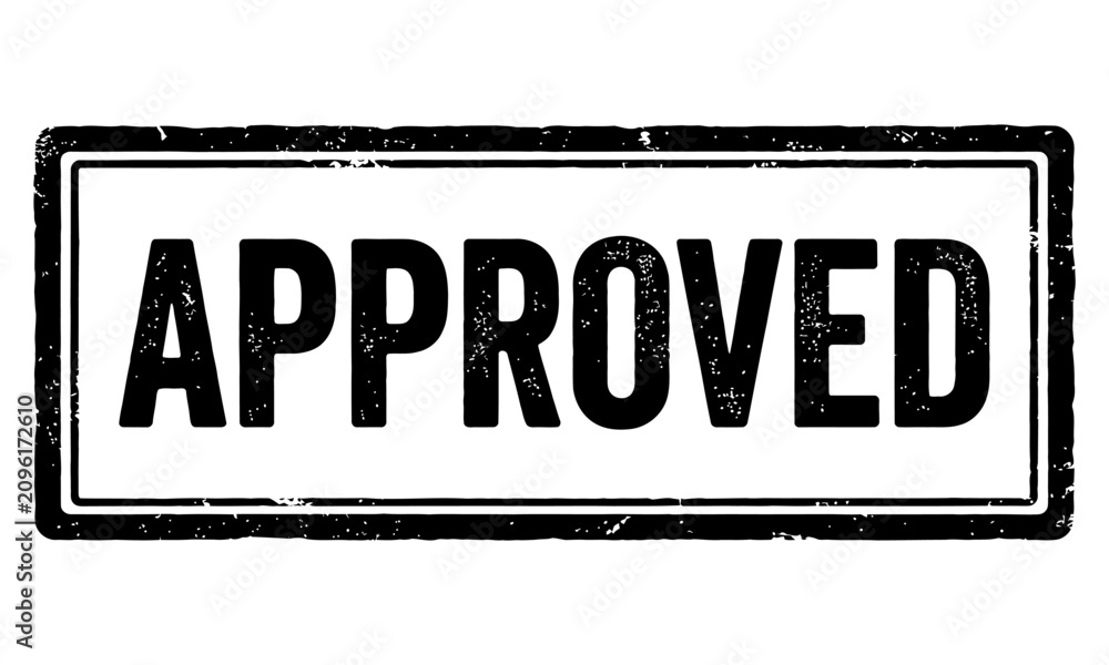 Fototapeta premium Approved Rectangle Rubber Stamp
