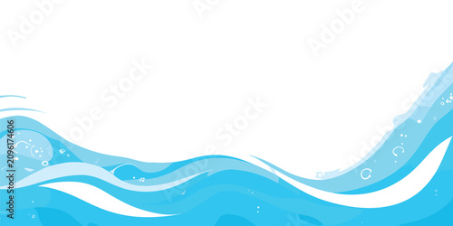 Obraz na płótnie Abstract blue water wave splash background vector illustration