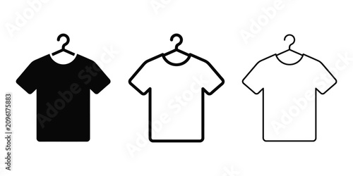Photos Clothing on hanger icon silhouette vector outline and line art