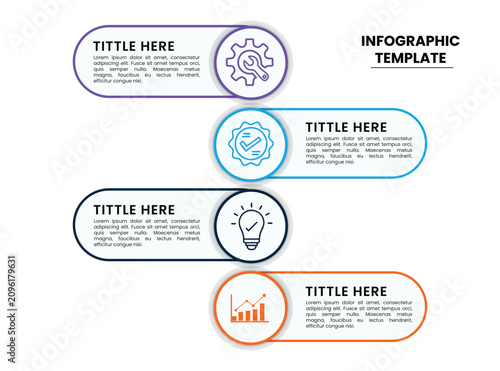 Modern Vertical Process Infographic Template with Circular Business Icons