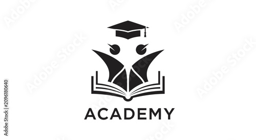 Graduation Cap Open Book Logo.