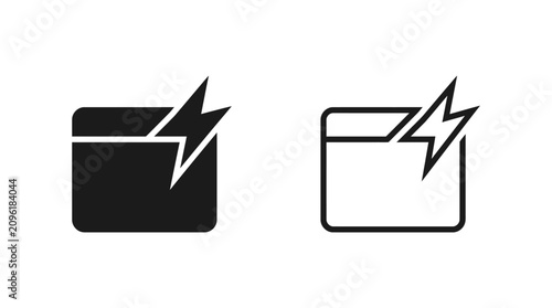 Cuadro en lienzo Envelope With Lightning Bolt Silhouette Vector Illustration