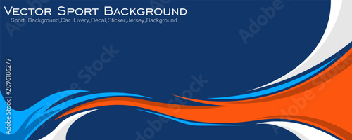 Abstract graphic of blue color combinations stripes wrap, sticker and decal design for transport EPS 10
