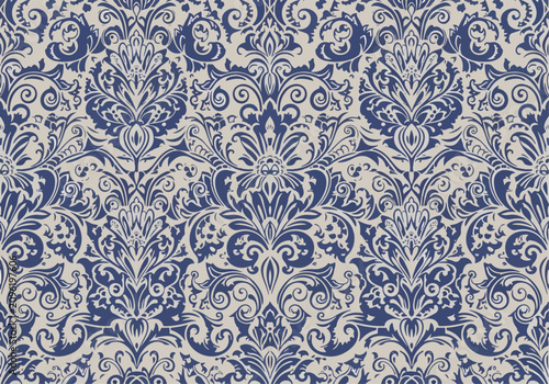 Classic Luxury Wallpaper with Timeless Damask Ornament Design