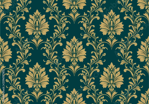 Seamless Floral Damask Pattern for Elegant Home Decoration