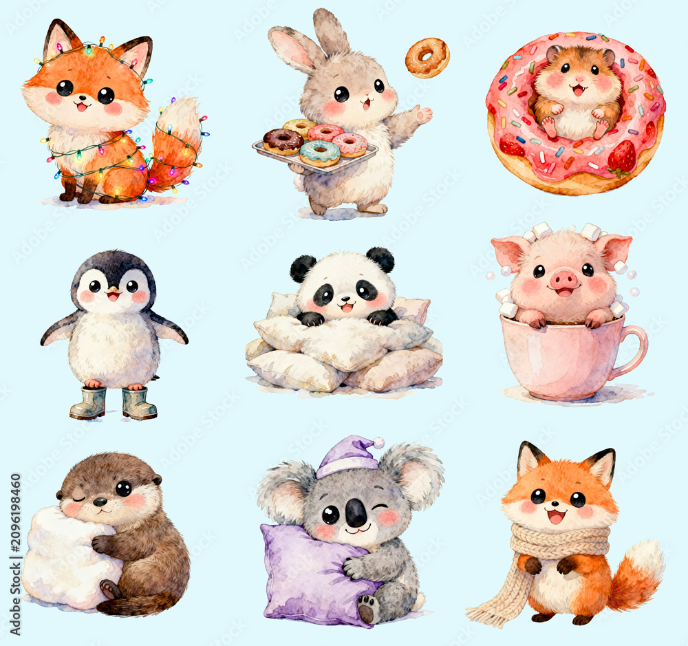 Obraz premium set of funny animals