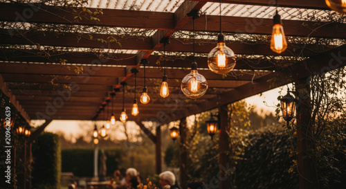 Enchanting Outdoor Evening Ambiance With Edison Bulb String Lights