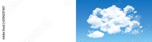 Obraz na plátně Realistic puffy cloud graphic element, high-quality transparent png element for