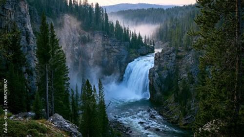 amazing river waterfall in the wilderness