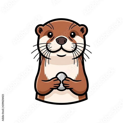 Cute cartoon dog holding a bone toy.