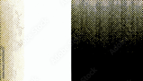 Schilderij op canvas Golden particle pattern with dual backgrounds featuring a gradient from dense to
