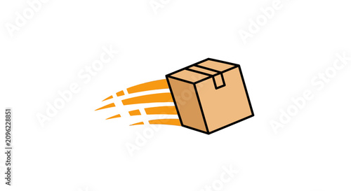 Photography A simple illustration of a cardboard box moving quickly through the air