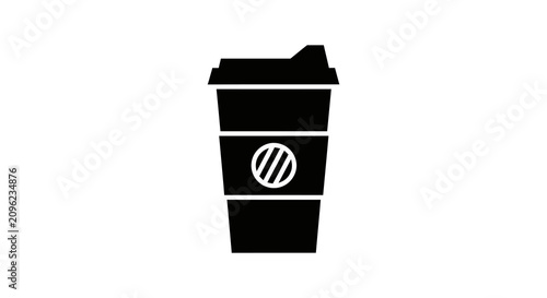 Paper coffee cup silhouette on a white background