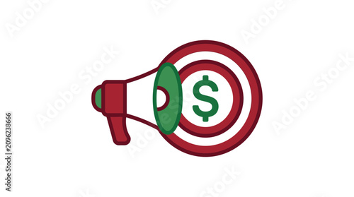 Canvastavla Megaphone with dollar sign target.
