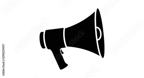 Fotografía Megaphone Silhouette On White Background Black And White Illustration
