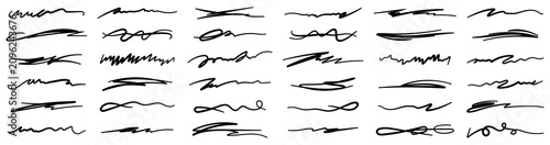 Canvastavla Hand drawn signature collection with abstract ink scribble autograph lines
