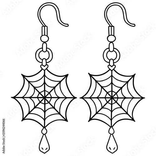 Foto Halloween Spider Web Dangle Earrings Pair Clipart Isolated