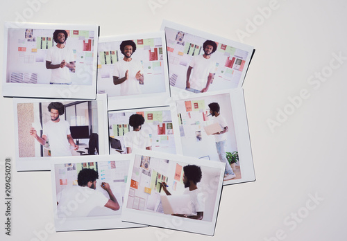 A collection of blank polaroids Mockup