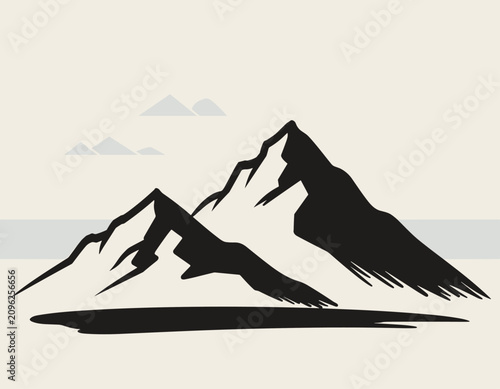 a black silhouette of mountains.