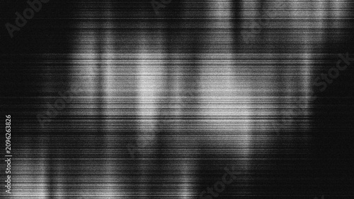 Abstract analog video glitch background with horizontal scanlines and static noise texture