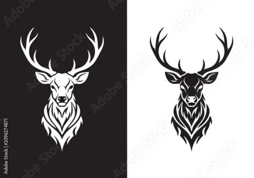Obraz Deer Antler Animal Logo Design.