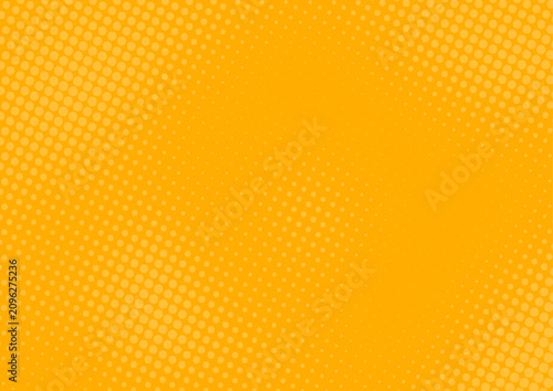 Orange Halftone Background With Pop Art Dotted Texture and Retro Comic Style Frame