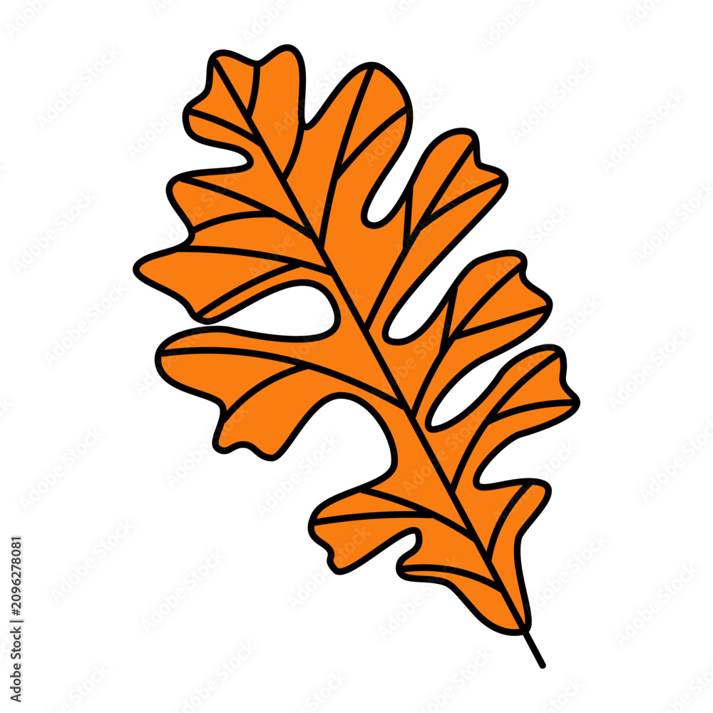 Fototapeta premium Autumn leaves vector icon set. Minimalist fall foliage flat illustration isolated on white background. Colorful line art design for Thanksgiving