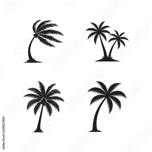 Tropical Nature Silhouette Vector Illustration
