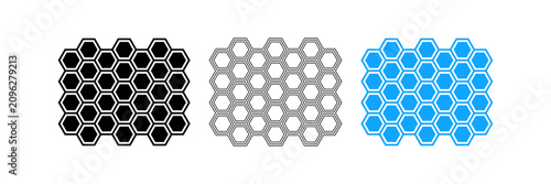 фотографія Hexagonal dot grid pattern with blue and black color variation isolated on trans