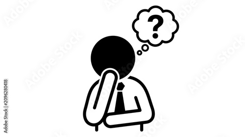 Canvastavla A man in a suit with a question mark.